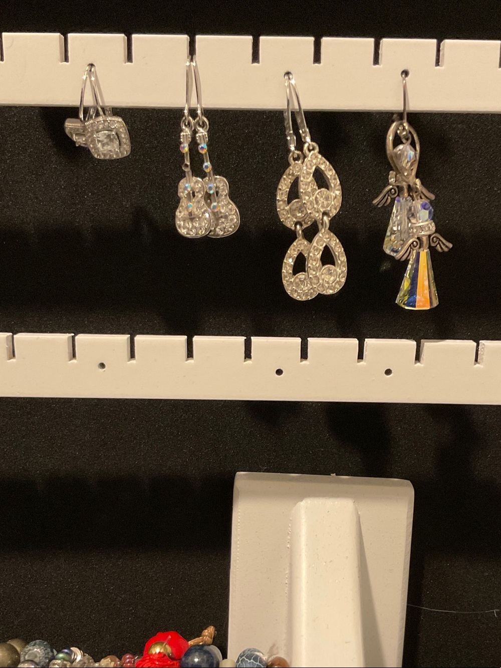 Silver-Tone Crystal Dangle Earrings Set